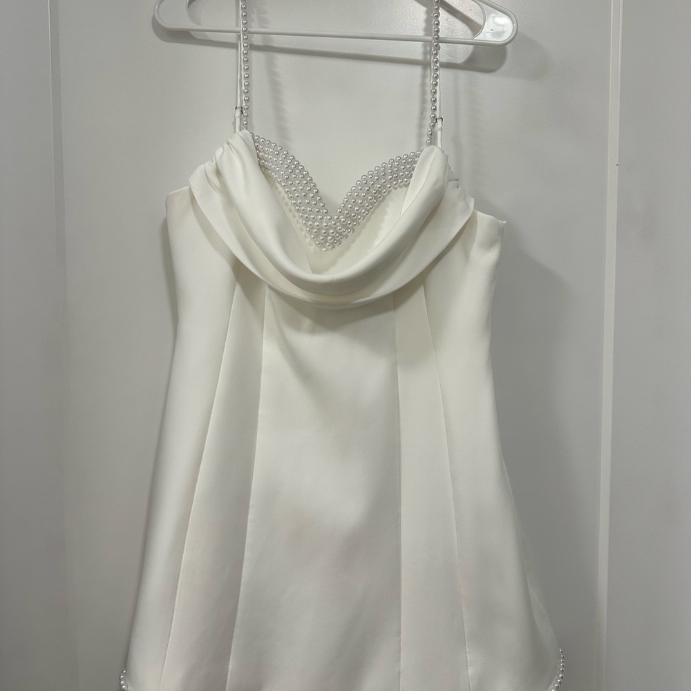 Meshki Liliane Suiting Mini Dress - Ivory (Preferred Fibres) - Picture 5 of 11